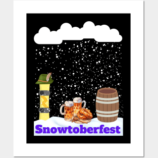 Oktoberfest Pun for snowboarder Posters and Art